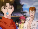 Koenma with Kuwabara, Kurama, and Hiei