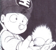 Koenma holding an egg.. ^^;; (manga)