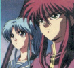 Kurama and Botan looking angry...